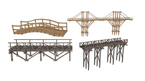 Wooden Bridge collection 3D model