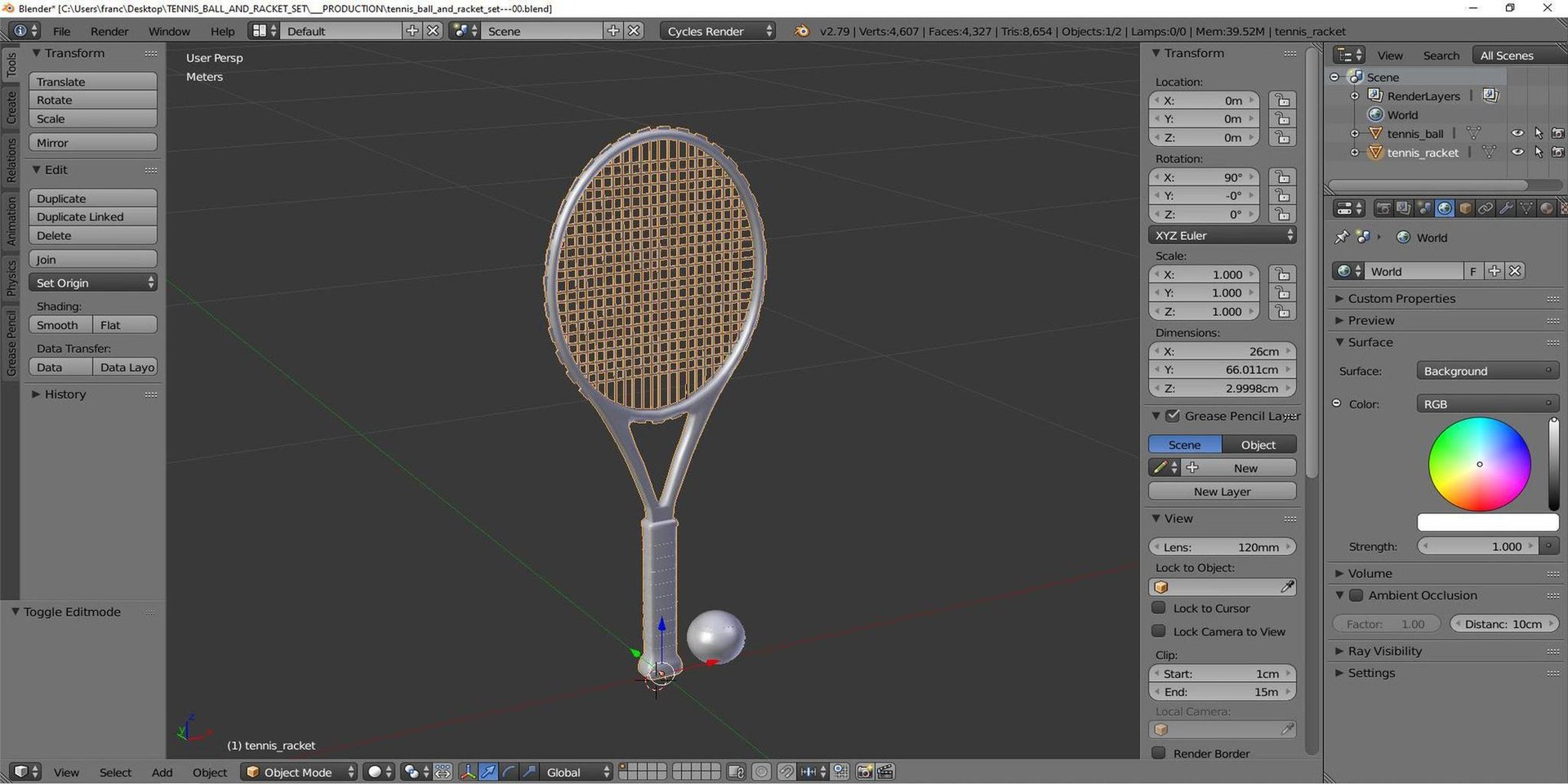 3D Model Tennis Ball Racket Set - TurboSquid 1187009