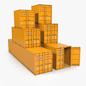 3D ISO Container Collection 10ft 20ft 40ft