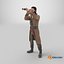 3D Pirate Man Looking at Horizon with Spyglass model