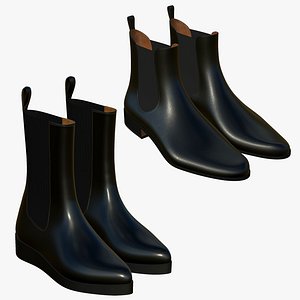 Realistic Leather Boots V4 3D model