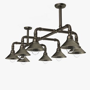 multi bulb ceiling light 3D model