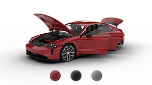 3D model Porsche Taycan Turbo 2025 HQ 3d model