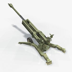 3d model m777 howitzer