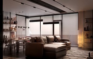 Contemporary Interior full scene Corona renderer model