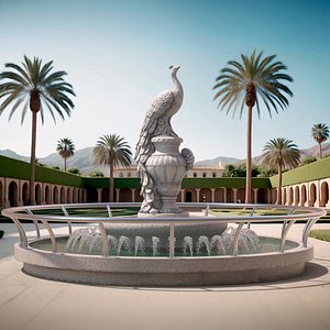 Peacock Sculpture Water Fountain