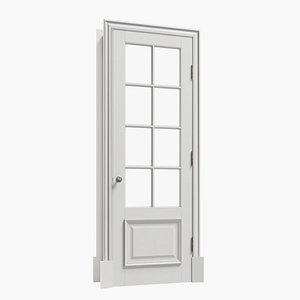 Classic door wood white 3D model