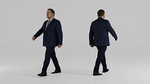 3D Man Walking Business 2