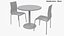 3D Round Cafe Table and Chairs Set