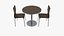 3D Round Cafe Table and Chairs Set