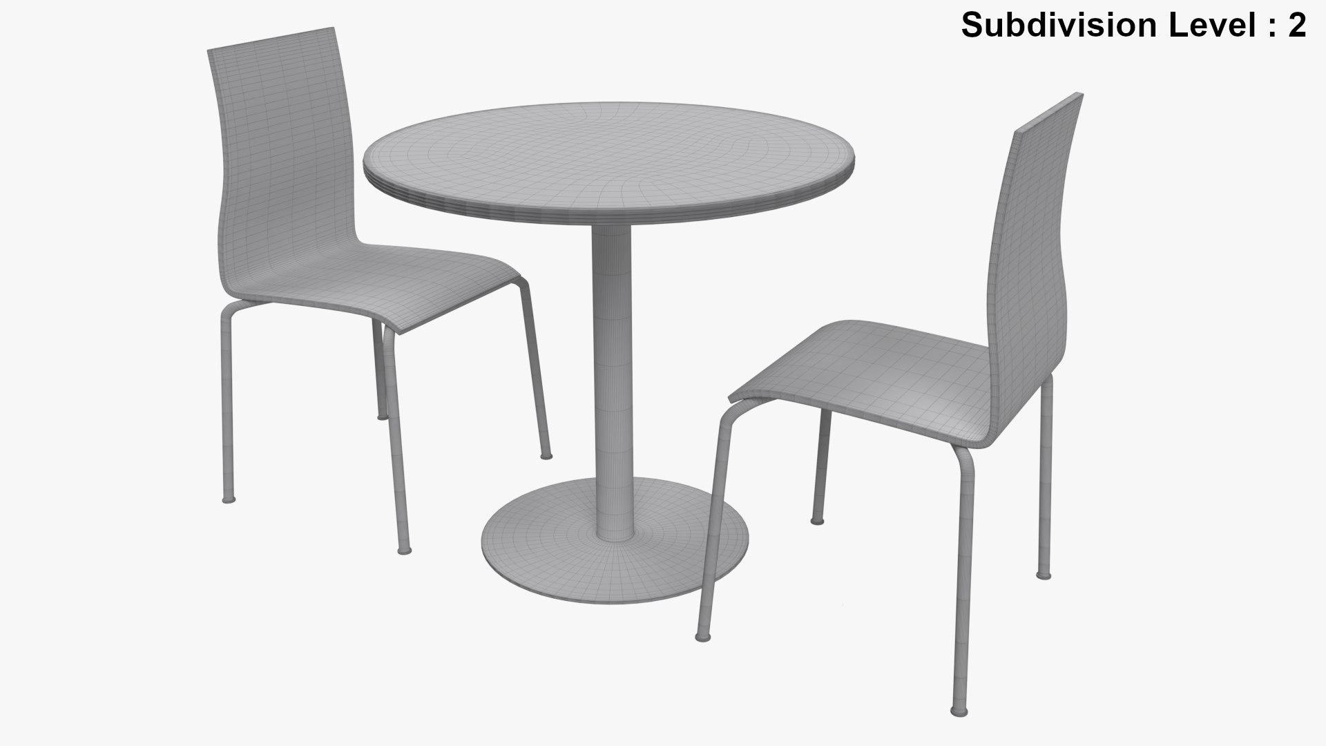 3D Round Cafe Table And Chairs Set TurboSquid 1815166