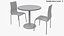 3D Round Cafe Table and Chairs Set