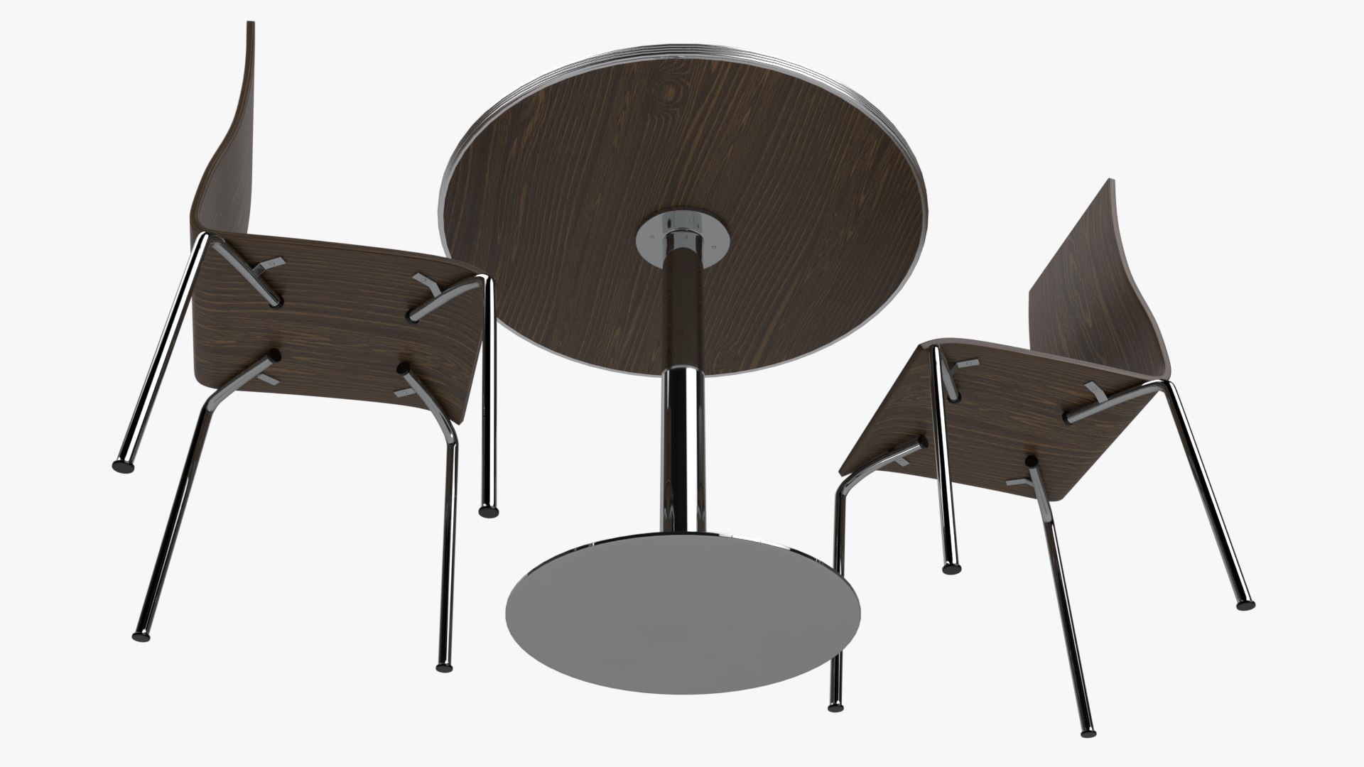 3D Round Cafe Table And Chairs Set TurboSquid 1815166