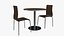 3D Round Cafe Table and Chairs Set