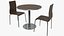 3D Round Cafe Table and Chairs Set