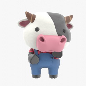 3D Cute Cow 3D Illustration model