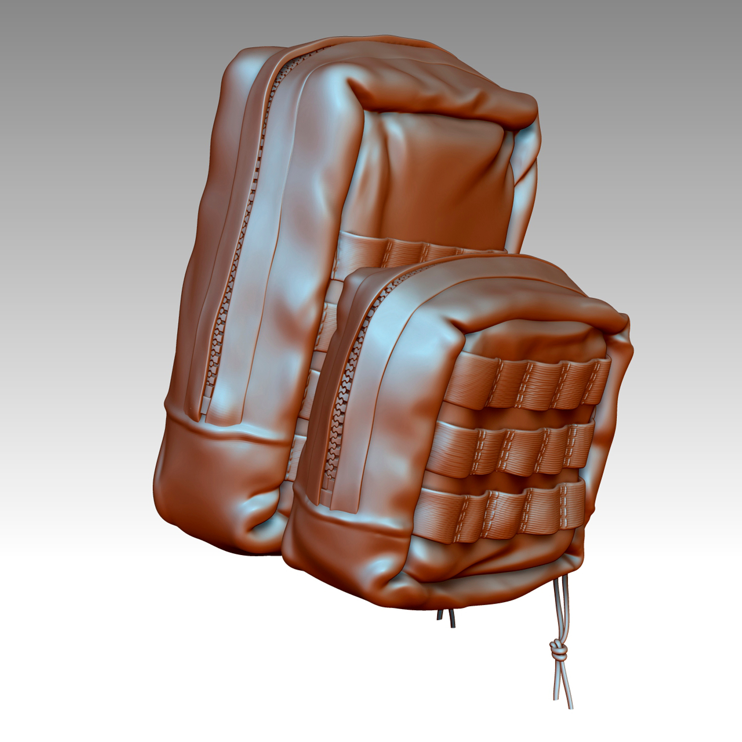 zbrush molle tactical bag 3d model