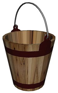 wooden bucket wood 3D model