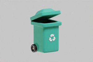 3D Dustbin Cartoon model