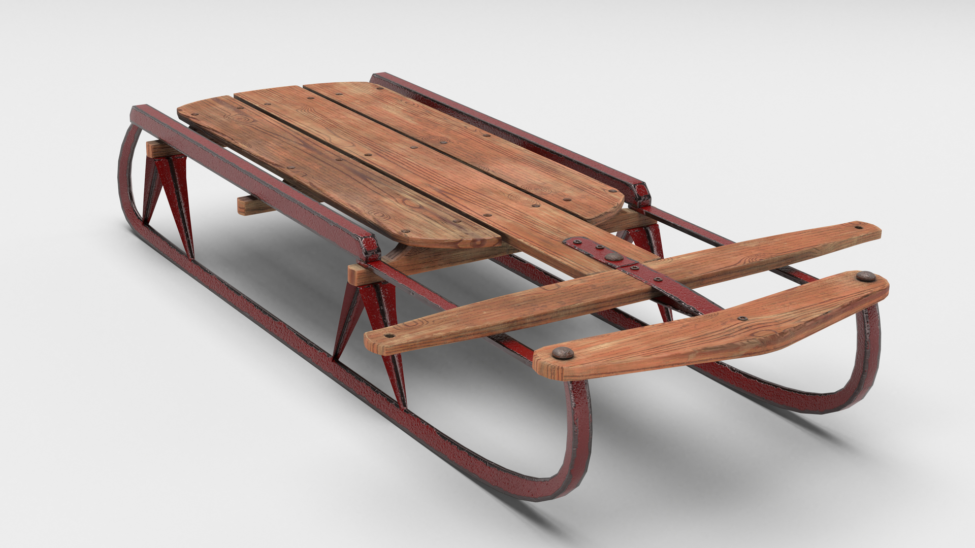 Vintage wood sled model TurboSquid 1651668