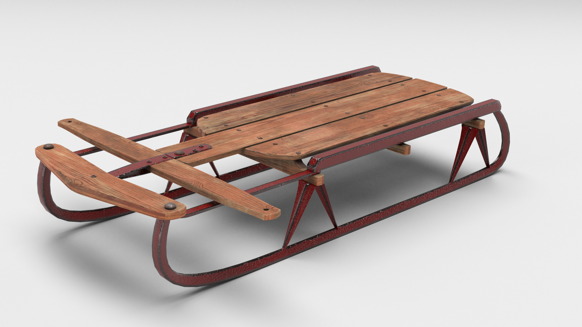 Vintage wood sled model - TurboSquid 1651668