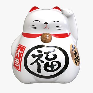 Maneki Neko Statue (White)
