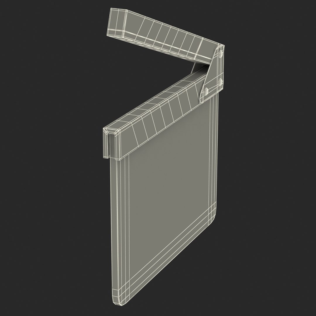 3d clapboard modeled https://p.turbosquid.com/ts-thumb/4o/lG5rTS/hHldjiFD/3dmodelofclapboard26/jpg/1432699160/1920x1080/fit_q87/6d7b0c7abe775e209b1fcf4d6790c997ae318939/3dmodelofclapboard26.jpg