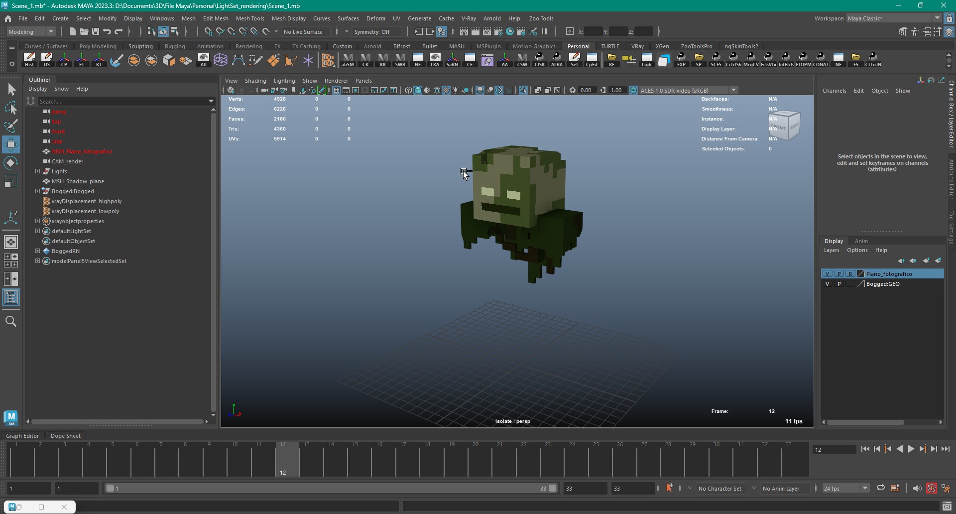 3D Model Minecraft Bogged - TurboSquid 2529770