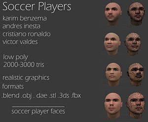 3ds max soccer player faces