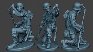 german soldier ww2 schiessbecher2 3D model