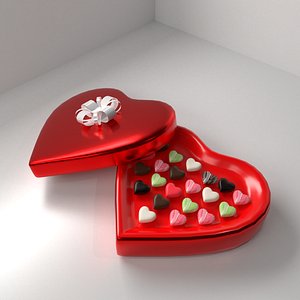 heart shape chocolate box 3D model