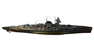 3D model WWII Deutschland-Class Pocket Battleship