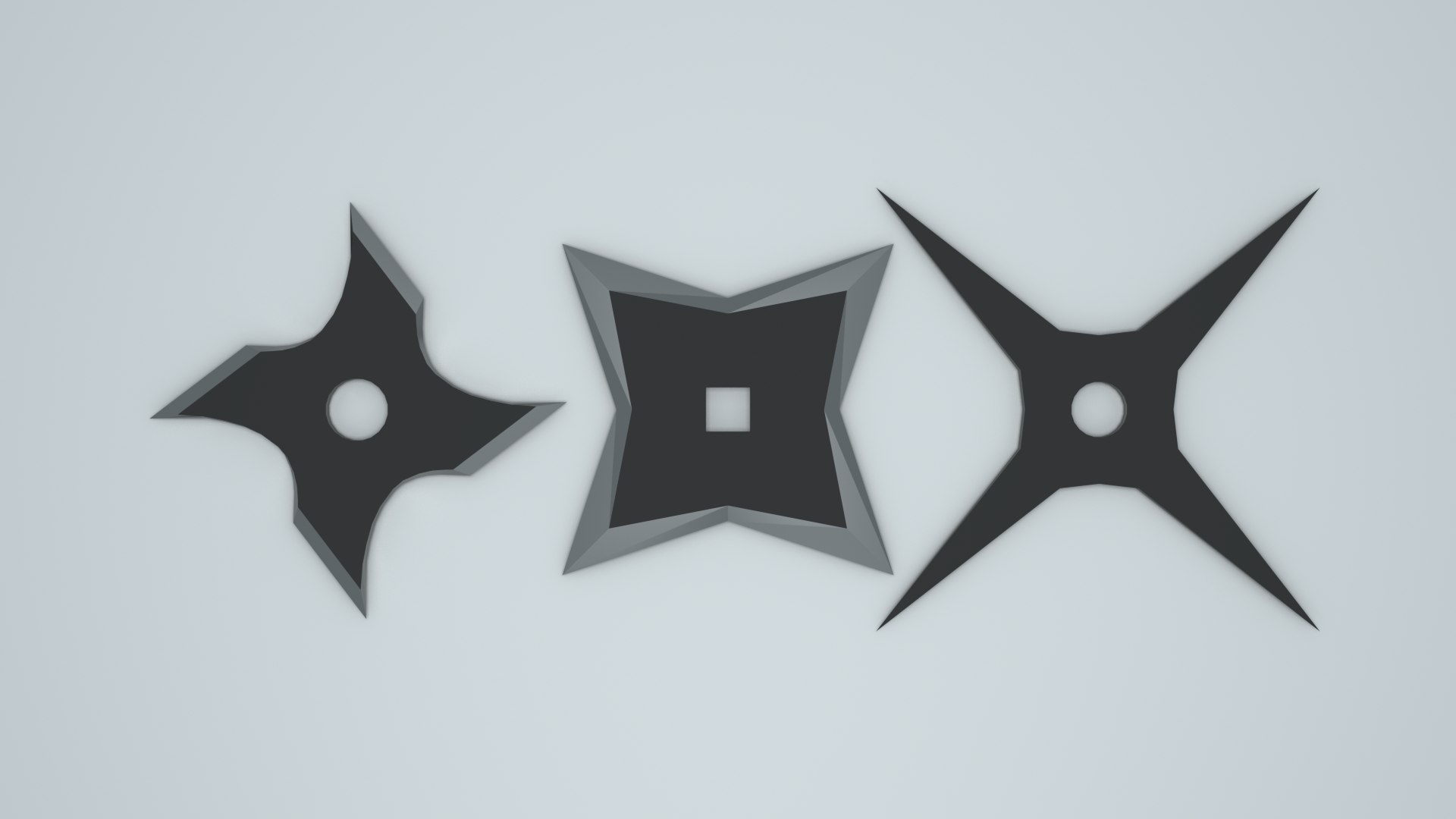 Ninja Throwing Stars Shurikens 3d Model Turbosquid 1415640 1216