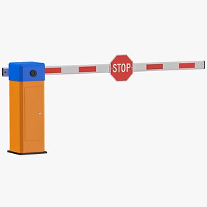3D Car Barrier Gate 01 model