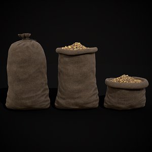 3D model Burlap Sacks of Oats