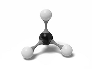 methane molecule ch4 modeled 3D