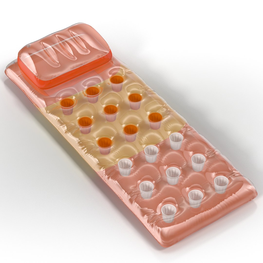 Inflatable Air Mattress Orange 3D model preview