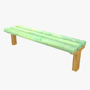 Low Poly Park bench 3D model