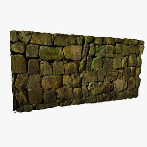 Anydrafts Mossy stone wall 02 3D model
