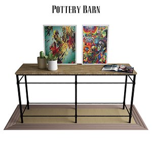 Pottery Barn Parquet Reclaimed Wood Console Table