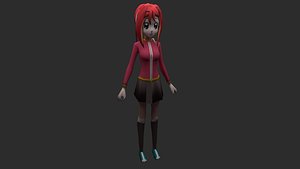 rigged anime girl 3D model