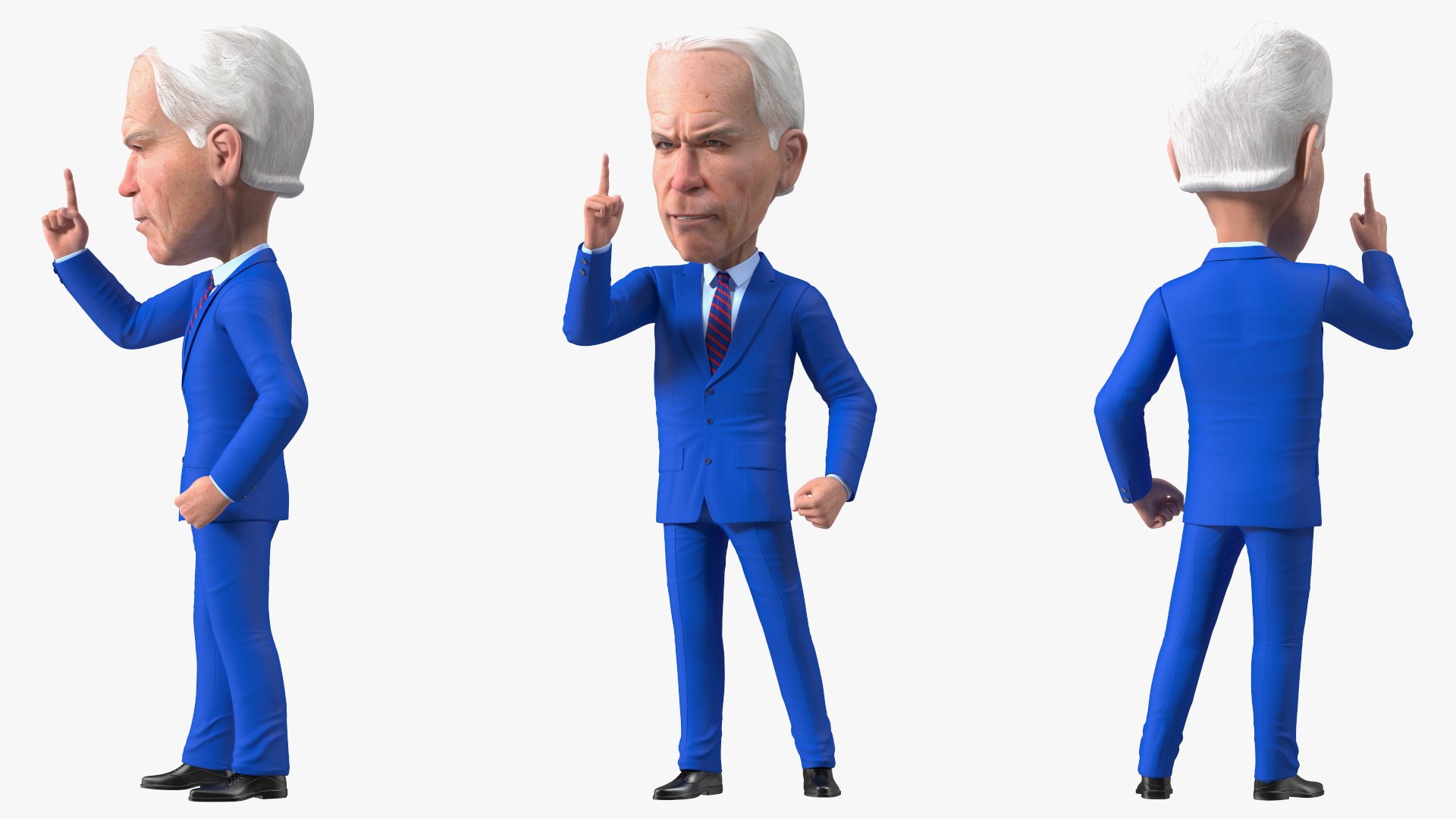 Cartoon Joe Biden Thumbs Up 3D model preview
