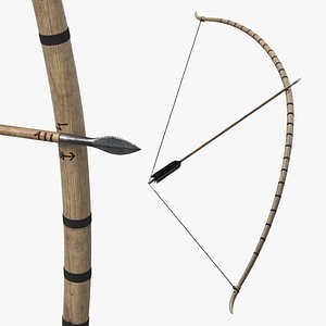 Wooden Hunting Bow with Arrow