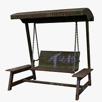 Distressed Wooden Swing Set