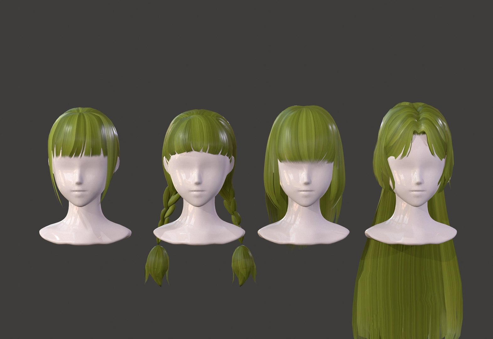 3D girl hair - TurboSquid 1474824