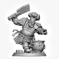 Orc 03 Chef Miniature with Cleaver - 3D Print Model