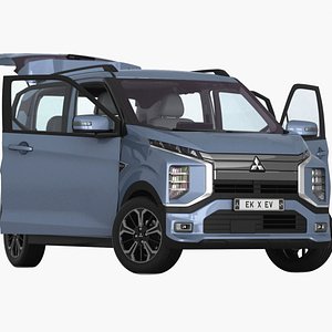 3D Mitsubishi eK X EV 2024 Opening doors and trunk