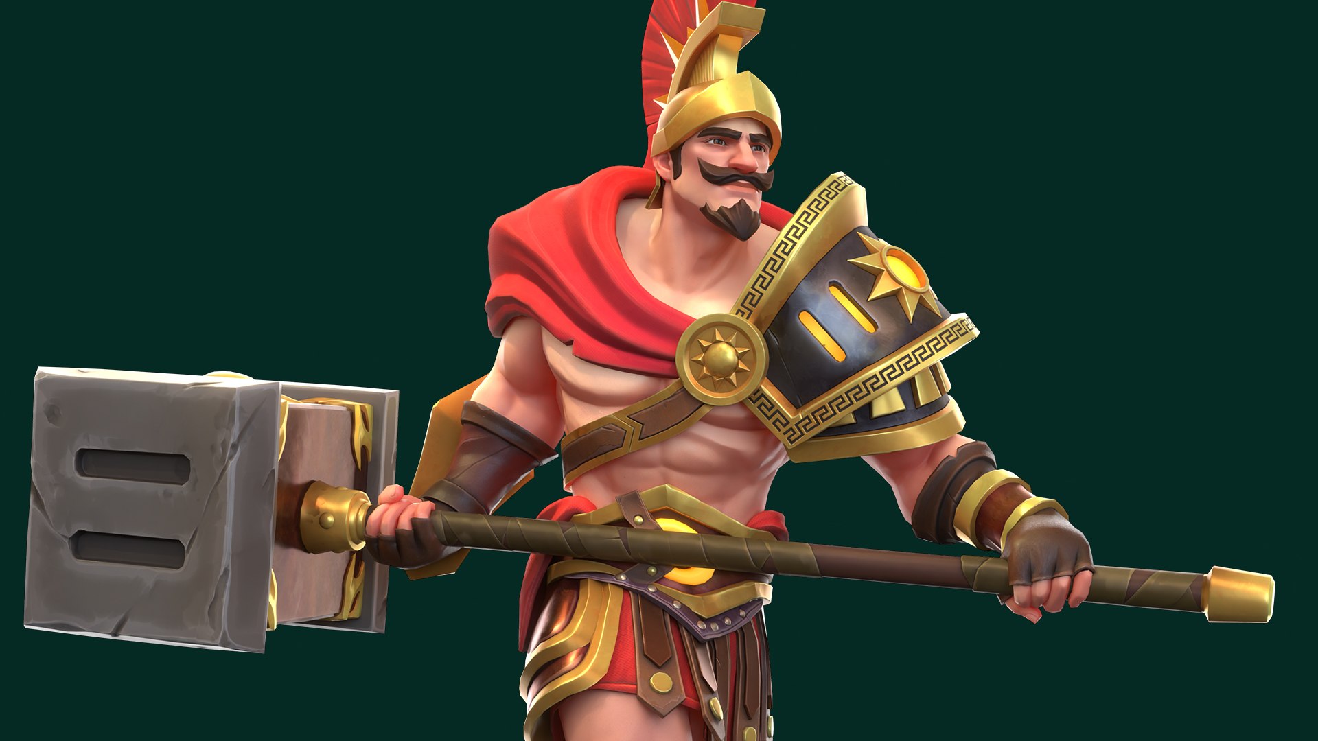 Stylized Male Character - Rigged Animated Warrior With Hammer 3D Model ...