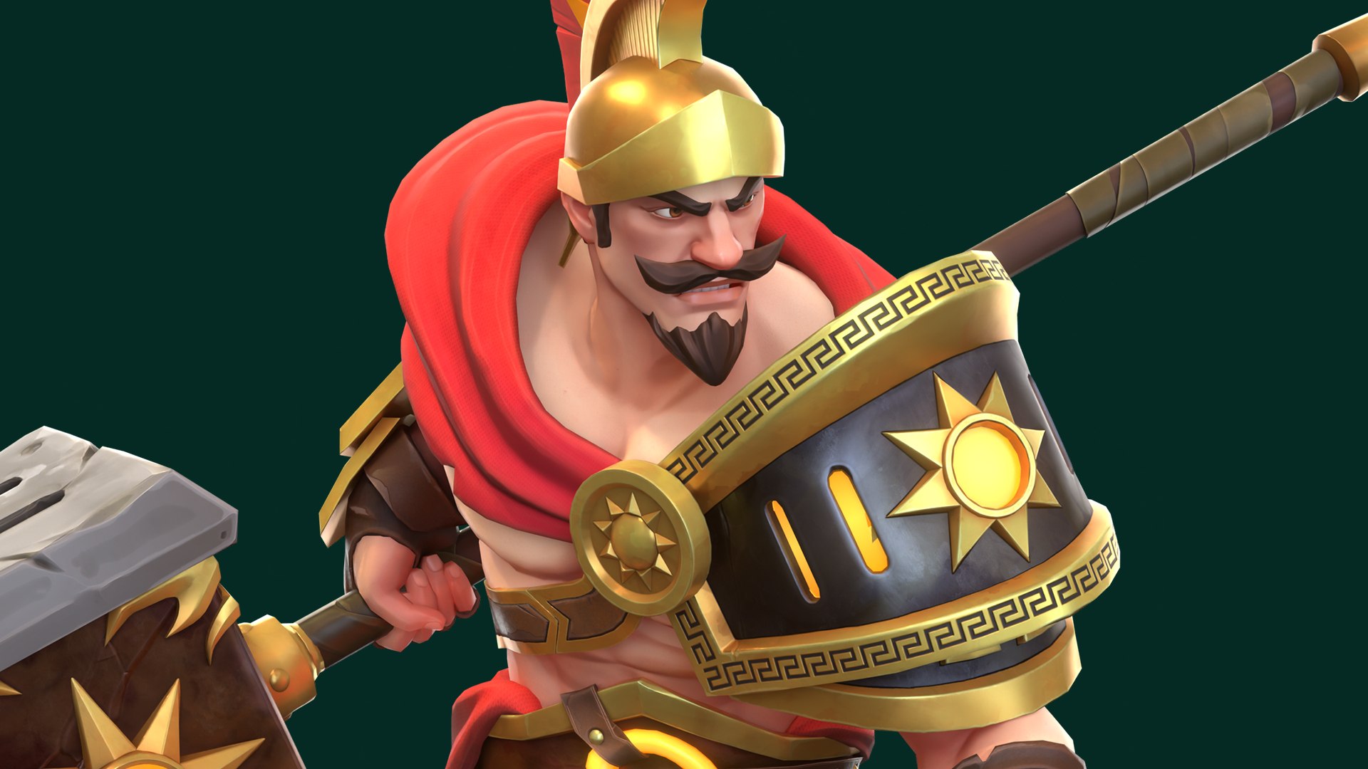Stylized Male Character - Rigged Animated Warrior With Hammer 3D Model ...