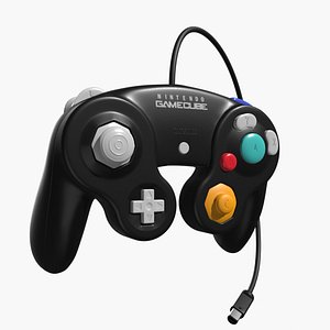 3D Nintendo GameCube Controller - Black and Purple